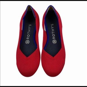 Rothy’s The Flat Rounded-Toe, Red 8.5